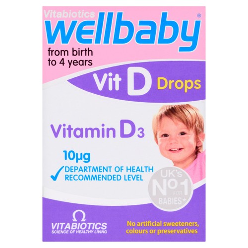 Vitabiotics Wellbaby Vitamin D Drops 10ug 0-4yrs 