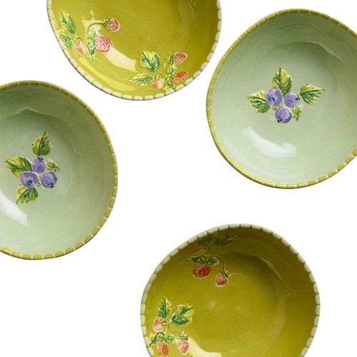 M&S Floral Melamine Cereal Bowl Set, Green