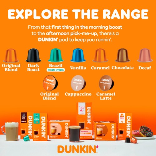Dunkin Caramel Latte Dolce Gusto Compatible Coffee Pods