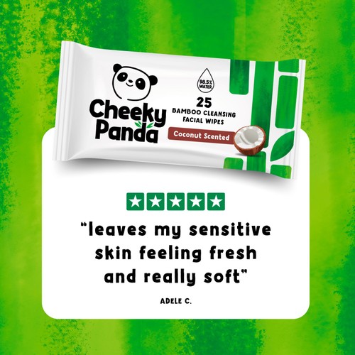 The Cheeky Panda Bamboo Facial Cleansing Wipes Coconut Scented