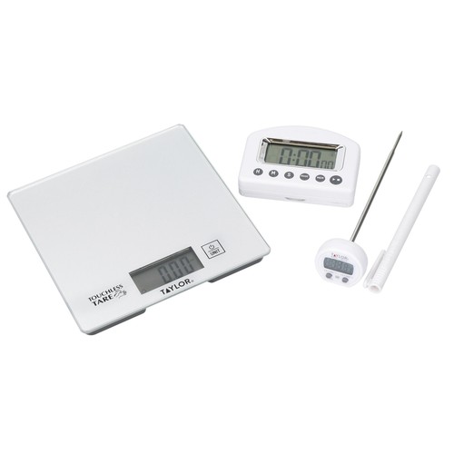 Taylor Pro Silver Kitchen Weighing and Measuring Set