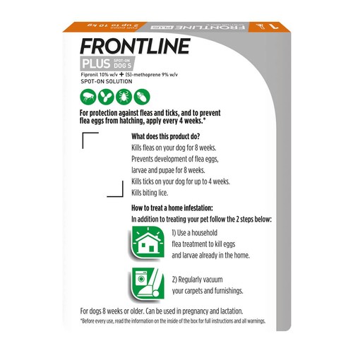 FRONTLINE Plus Small Dog Flea & Tick 2-10kg