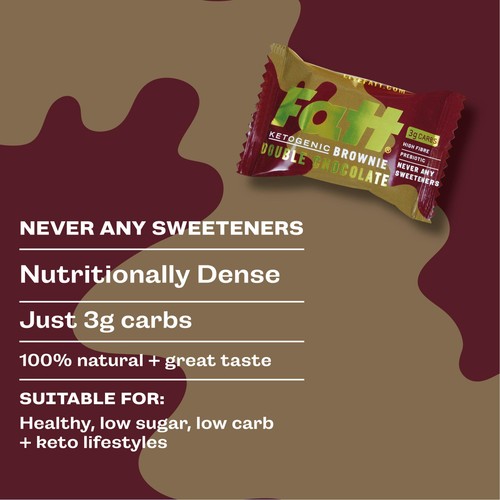 Fatt Double Chocolate High Fibre Keto Brownie