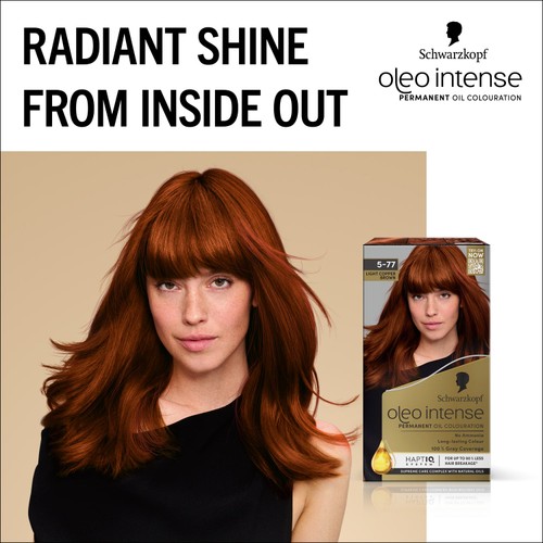 Schwarzkopf Oleo Intense Perm Oil Colour 5-77 Light Copper Brown Hair Dye