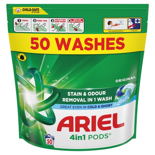 Ariel Original 4in1 Pods Washing Liquid Capsules 100 Washes