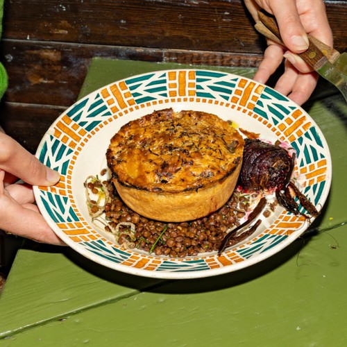Pieminister Wild Shroom Pie with Mushroom, Asparagus & Cream