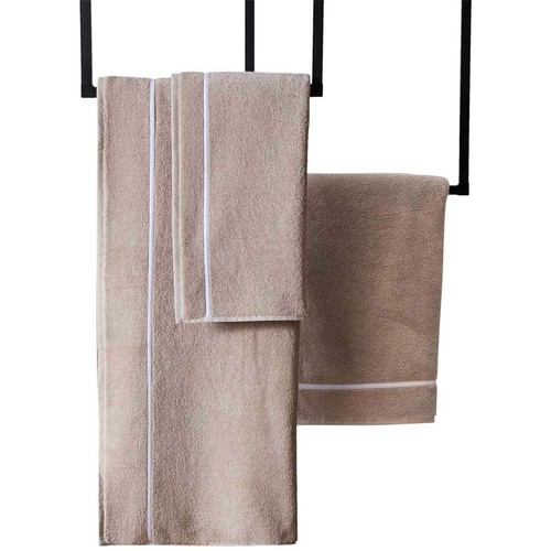 M&S X Kelly Hoppen, Baretta Stitch Towel, Bath Towel, Taupe