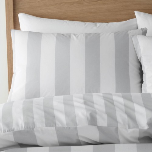 Catherine Lansfield Cove Stripe King Duvet Set Silver