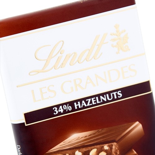 Lindt Les Grandes Hazelnuts Dark Chocolate Bar 
