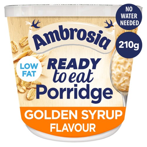 Ambrosia Ready to Eat Porridge Oat Cereal Pot Golden Syrup