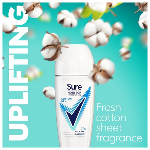 Sure Women Antiperspirant Deodorant Roll On Nonstop Cotton Dry