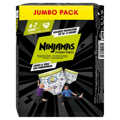 Ninjamas Pampers Ninjamas Pyjama Pants Boys 4-7 Years