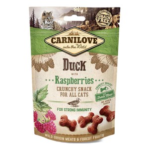 Carnilove Adult Crunchy Cat Treats - Duck with Raspberries - 50g