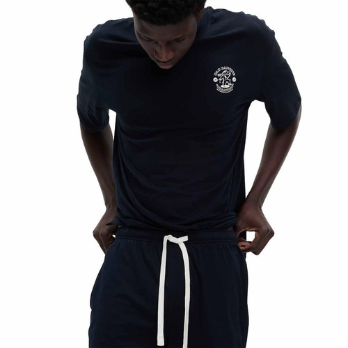 M&S Dancing Dad Graphic Pyjama Set, Small, Navy 
