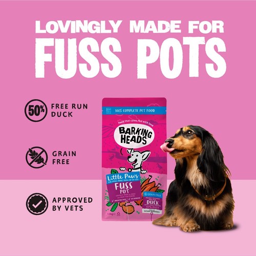 Barking Heads Little Paws Fuss Pot Duck Dry Dog Food