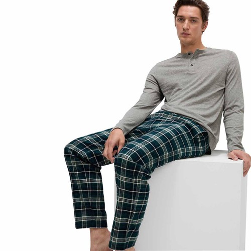 M&S Cotton Pyjama Set, M, Grey
