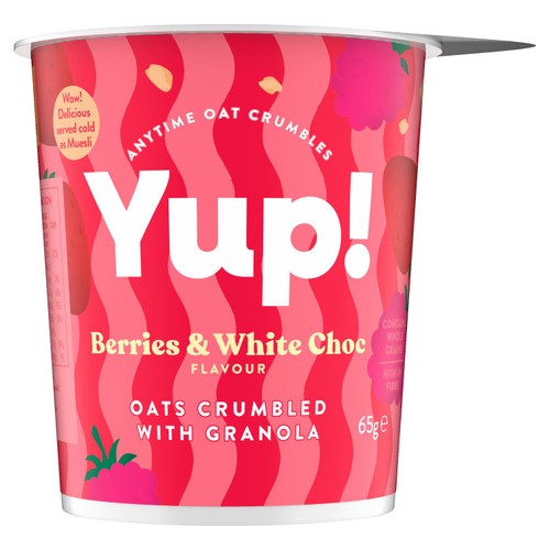 Yup! Berries & White Chocolate Crumbled Oats with Granola Cereal Pot