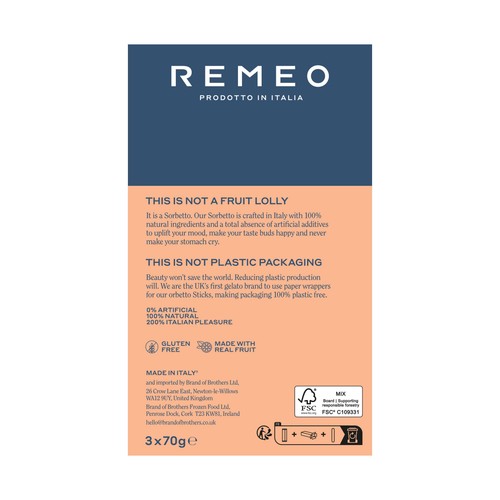 Remeo Blood Orange Sorbetto  Lollies