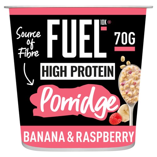 FUEL10K High Protein Banana & Raspberry Porridge Oat Cereal Pot