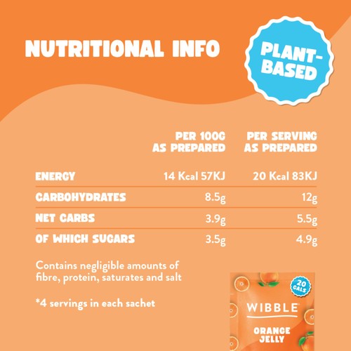 Wibble Plant-based Orange Jelly Crystals