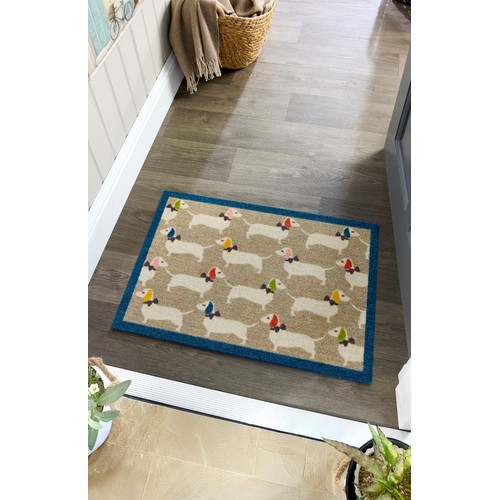 Howler & Scratch Bright Doggie Patterned Mat, 50x75cm