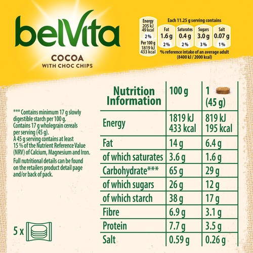 Belvita Cocoa Choc Chips Breakfast Biscuits 