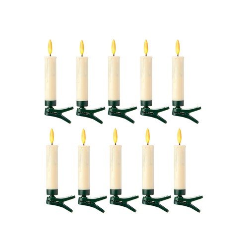 Multi Action Lit Cream Clip On Tree Candle