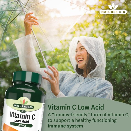 Natures Aid Low Acid Vitamin C Tablets 1000mg 