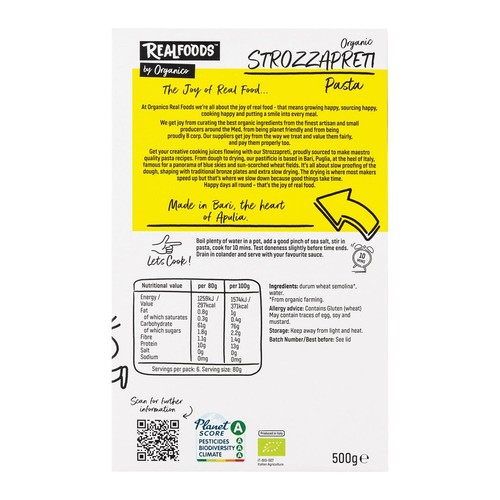 Realfoods Organic Strozzapreti Pasta