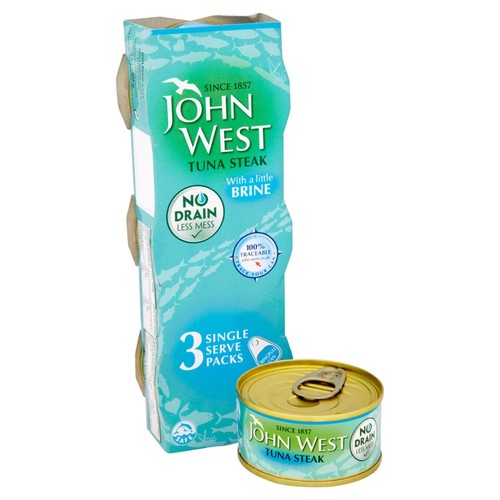 John West No Drain Tuna Steak In Brine