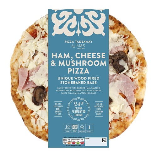 M&S Ham, Cheese & Mushroom Woodfired & Stonebaked Pizza