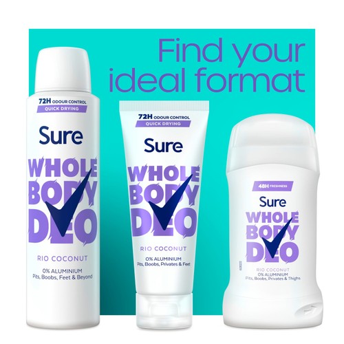 Sure Women Rio Coconut 72h Whole Body Deodorant Odour Control Spray