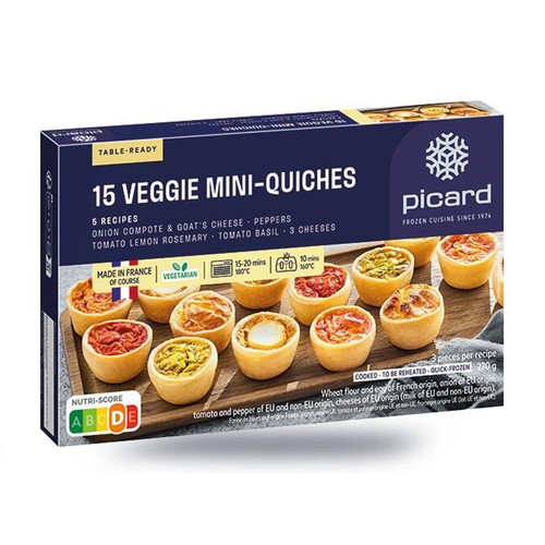 Picard-15 Mini Quiches Cheese And Vegetables