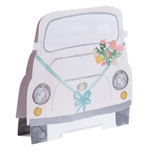Pop Up Decorated Car Wedding Card