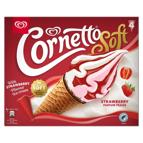 Cornetto Soft Strawberry & Vanilla Ice Cream Cones