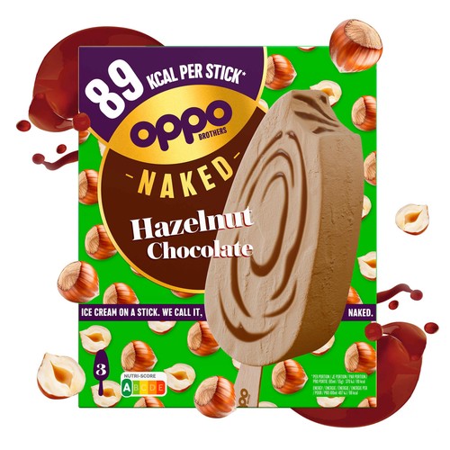 Oppo Naked Hazelnut Chocolate Low Calorie Ice Cream Sticks