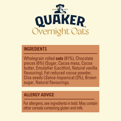 Quaker Mocha Overnight Oats
