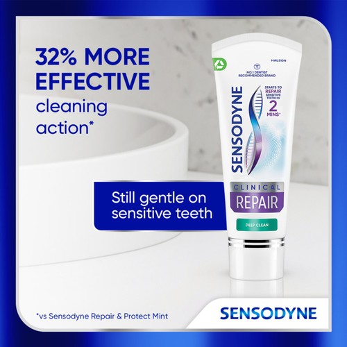 Sensodyne Clinical Repair Deep Clean Sensitive Toothpaste, 75ml