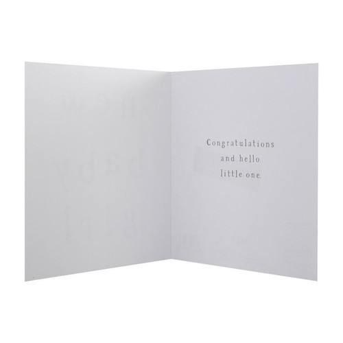 M&S Checked New Baby Girl Card