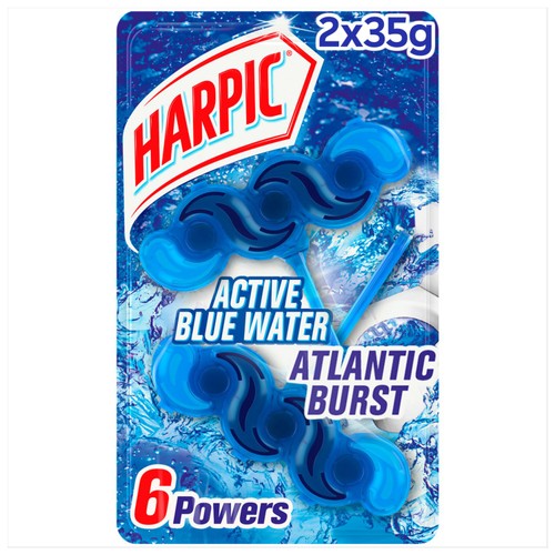 Harpic Fresh Power 6 Rim Blocks Blue Water Twin