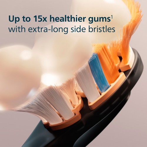 Philips Sonicare Genuine A3 Premium All-in-One Brush Head, Black, 2+1 Pack