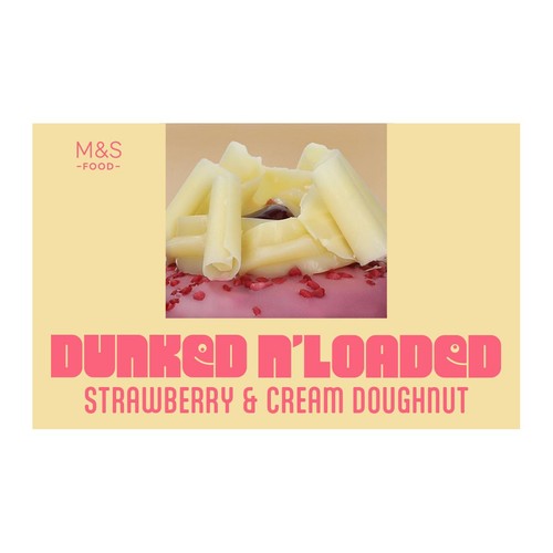M&S Dunked & Loaded Strawberry & Cream Doughnut