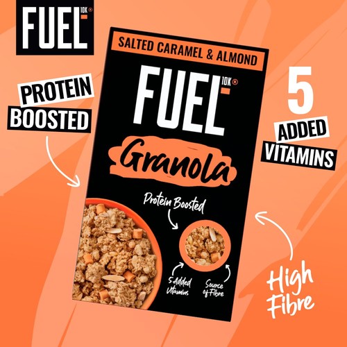 FUEL10K Salted Caramel Protein Granola Breakfast Cereal