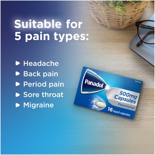 Panadol Paracetamol 500mg Liquid Capsules