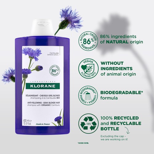 Klorane Anti-yellowing Shampoo with ORGANIC Centaury