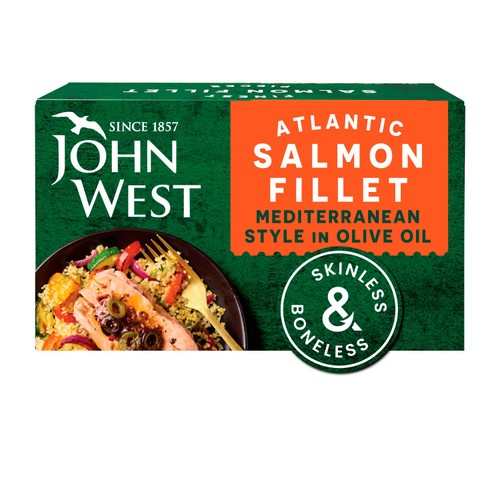 John West Atlantic Salmon Fillet Mediterranean Style in Olive Oil 115g