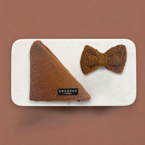 Cocopup London Teddy Paddington Dog Bandana & Bow Tie