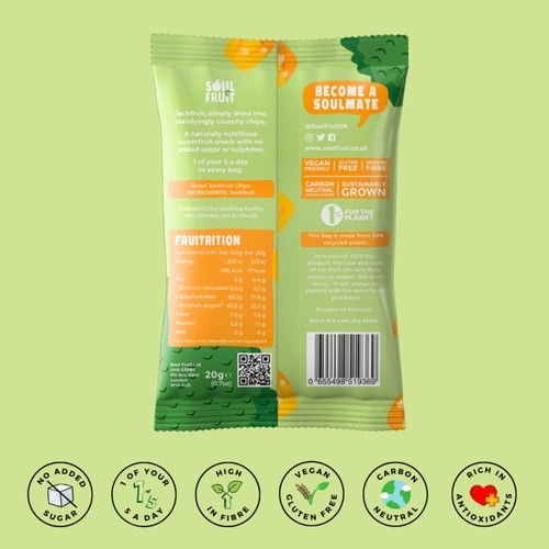 Soul Fruit Freeze Dried Jackfruit Crisps