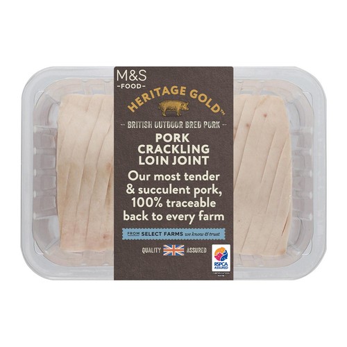 M&S Heritage Gold British Outdoor Bred Pork Crackling Loin Joint