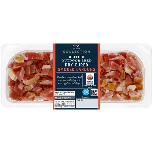 M&S Collection British Outdoor Bred Dry Cured Smoked Bacon Lardons
